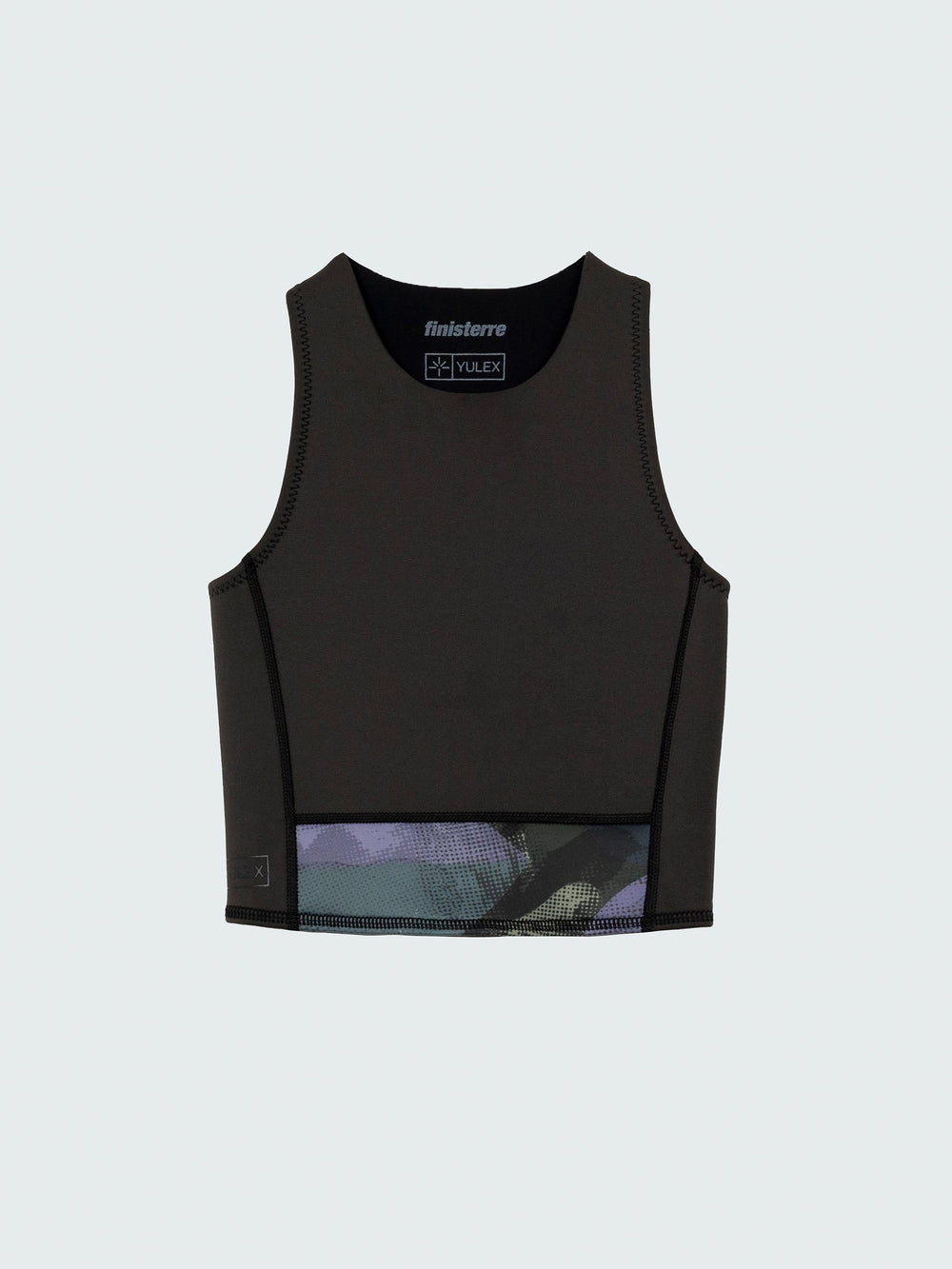 Women Natural Rubber Bikini Top in Raven Lofi Print - Kaia