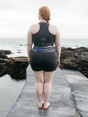 Women Natural Rubber Bikini Top in Raven Lofi Print - Kaia
