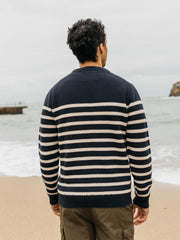 Men Wool Striped Jumper in Multi Stripe - Ledden