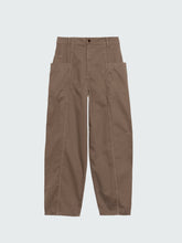 Women Organic Cotton Barrel Trouser in Brown - Croft