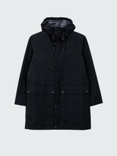 Women Organic Cotton Waterproof Jacket in Black - Litus
