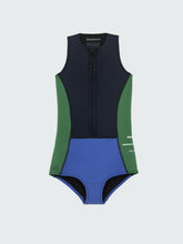 Women Natural Rubber Yulex Swimsuit in Navy/Lake/Green - Kaia