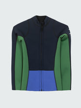 Women Natural Rubber Yulex Long Sleeve Top in Navy/Lake/Green - Kaia
