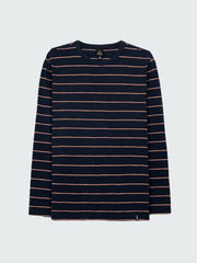 Men Organic Cotton T-Shirt in Navy Stripe - Channel