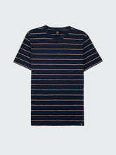 Men Organic Cotton T-Shirt in Navy Stripe - Channel