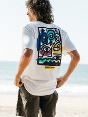 Men Organic Cotton T-Shirt in White - Factory Surf