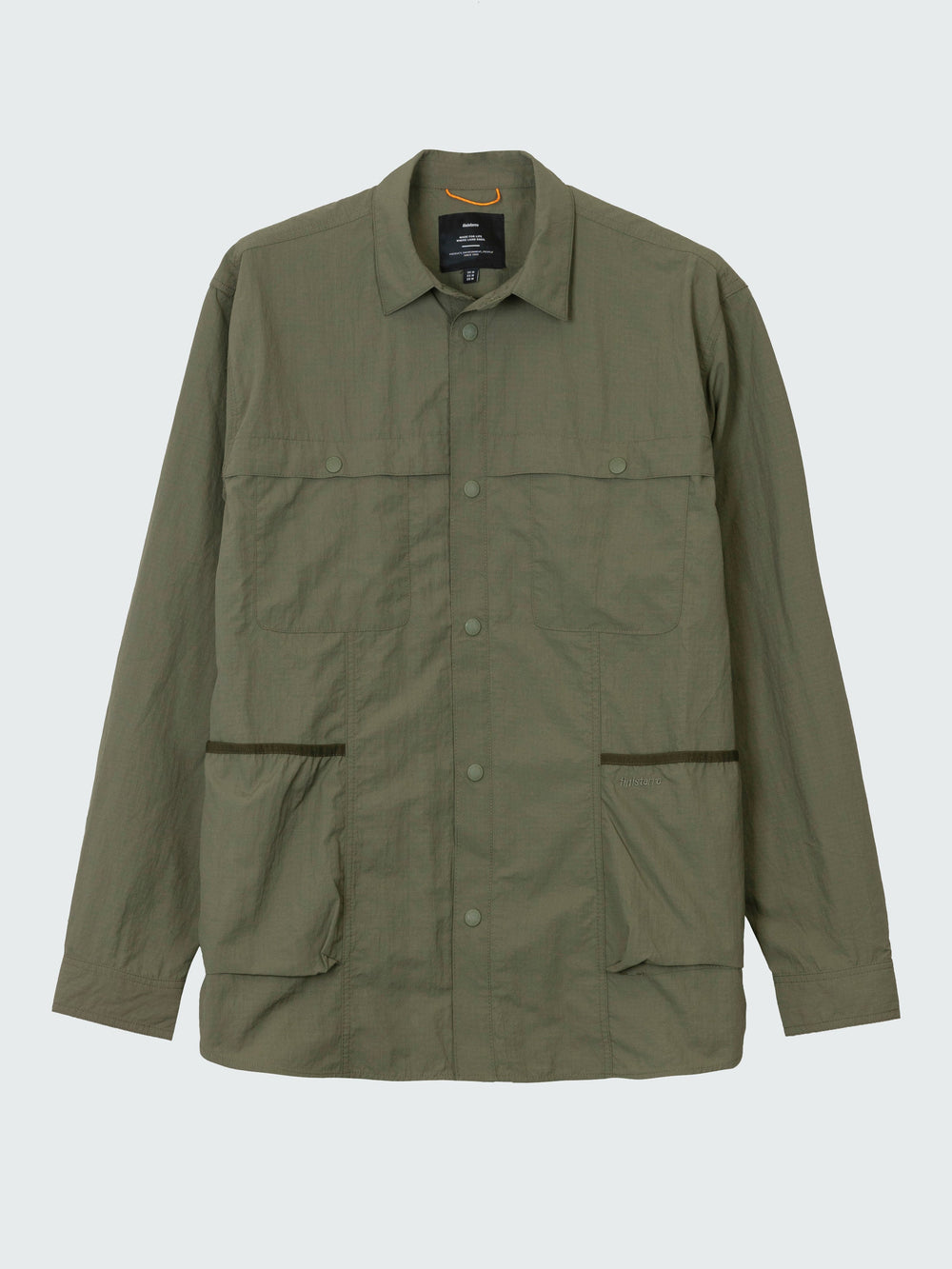 Men Recycled Long Sleeve Shirt in Olive - Wander