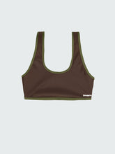 Women Recycled Scoop Bikini Top in Brown Print - Ailla