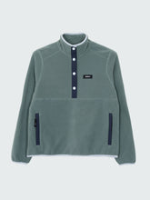 Women 1/4 Snap Fleece in Oatmeal/Deep Blue - Axiom