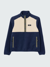 Women 1/4 Snap Fleece in Oatmeal/Deep Blue - Axiom