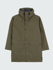 Women Organic Cotton Waterproof Jacket in Olive - Litus