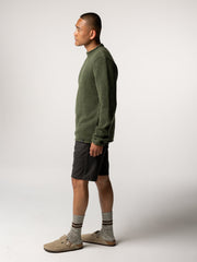 Men Wool Taran Jumper in Olive