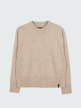 Women Wool Ribbed Knit Jumper in Oatmeal - Cavan