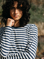 Women Eldon Long Sleeve T-Shirt in Blue/White