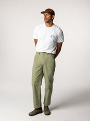 Men Organic Cotton Basset Utility Trouser in Green