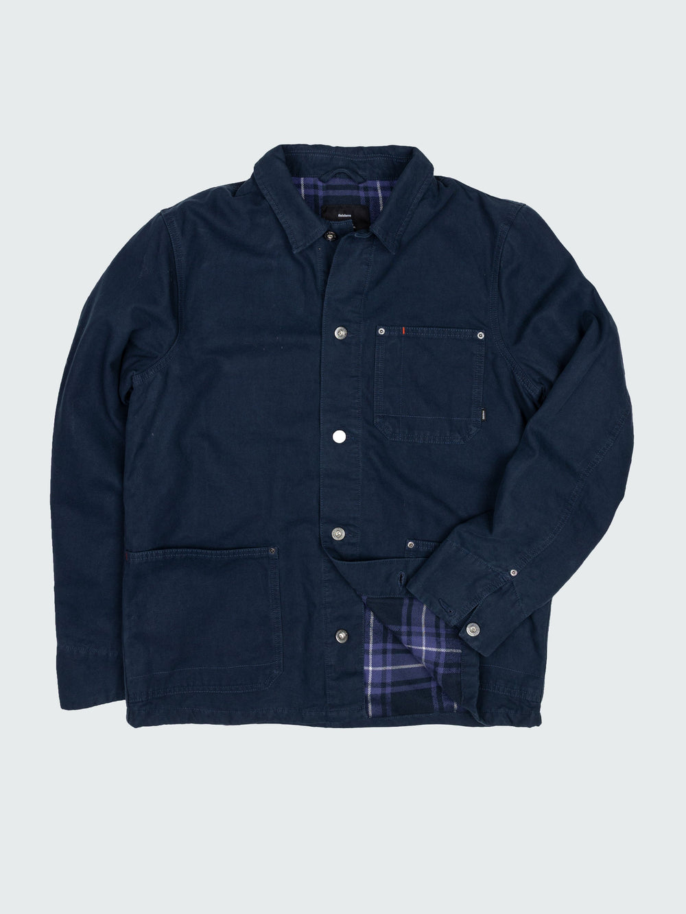 Men Organic Cotton Lined Jacket in Navy - Basset