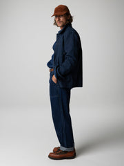Men Organic Cotton Lined Jacket in Navy - Basset