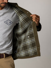 Men Organic Cotton Lined Jacket in Olive - Basset