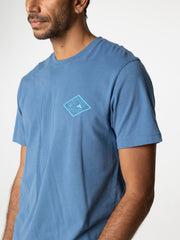 Men Organic Cotton T-Shirt in Blue - Diamond