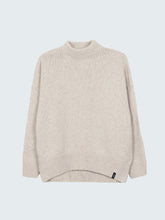 Women Wool Crew Neck Jumper in Oatmeal - Eyre