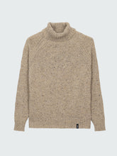 Women Wool Roll Neck Knit Jumper in Oatmeal - Farne
