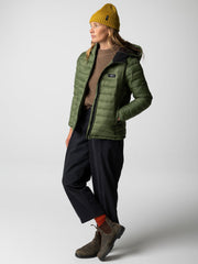 Women Recycled Hooded Jacket in Seagrass - Nimbus