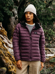 Women Recycled Hooded Jacket in Plum - Nimbus