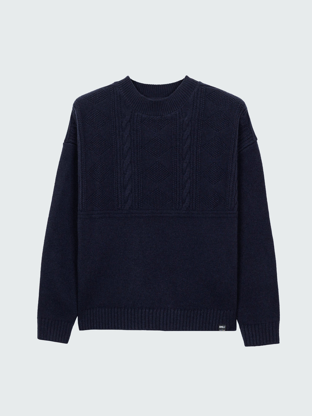 Women Wool Knit Jumper in Navy - Polperro