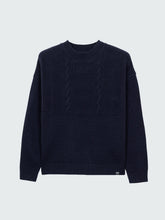 Women Wool Knit Jumper in Navy - Polperro