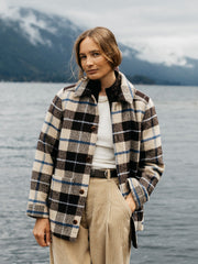 Women Wool Blend Blanket Jacket in Calico Multi - Stowe