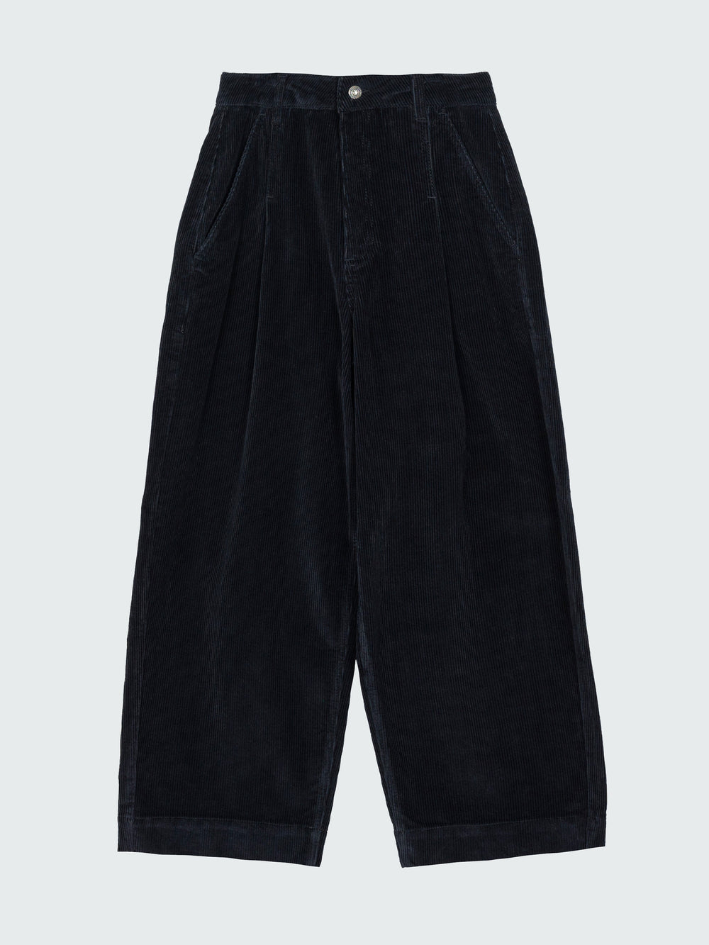 Women Organic Cotton Cord Trouser in Black - Studio