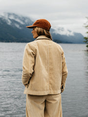 Women Organic Cotton Cord Chore Jacket in Flint - Yarrel