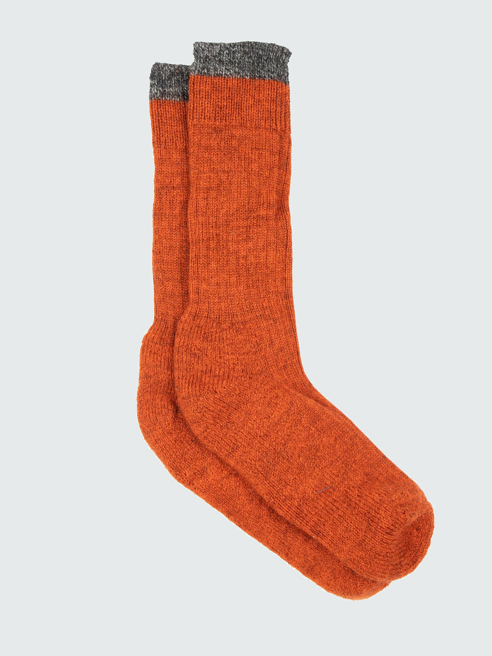 Men/Women Wool Sock in Burnt Orange/Grey Marl - Bosun