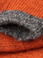 Men/Women Wool Sock in Burnt Orange/Grey Marl - Bosun