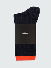 Men/Women Wool Sock in Navy/Bright Flame - Bosun