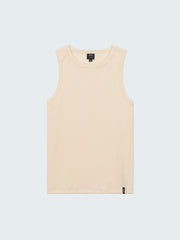Women Organic White Ribbed Vest - Powes