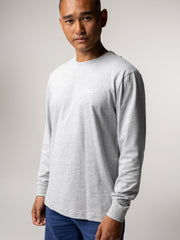 Men Harlyn Logo Long Sleeve T-Shirt in Grey Marl