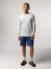 Men Harlyn Logo Long Sleeve T-Shirt in Grey Marl