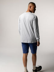 Men Harlyn Logo Long Sleeve T-Shirt in Grey Marl
