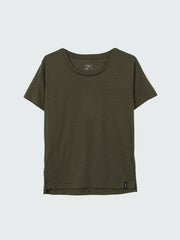 Women Merino T-Shirt Baselayer in Olive - Seeker