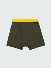 Men Merino Boxers in Olive/Yellow - Eddy