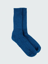 Men/Women Wool Blend Ribbed Sock in Blue