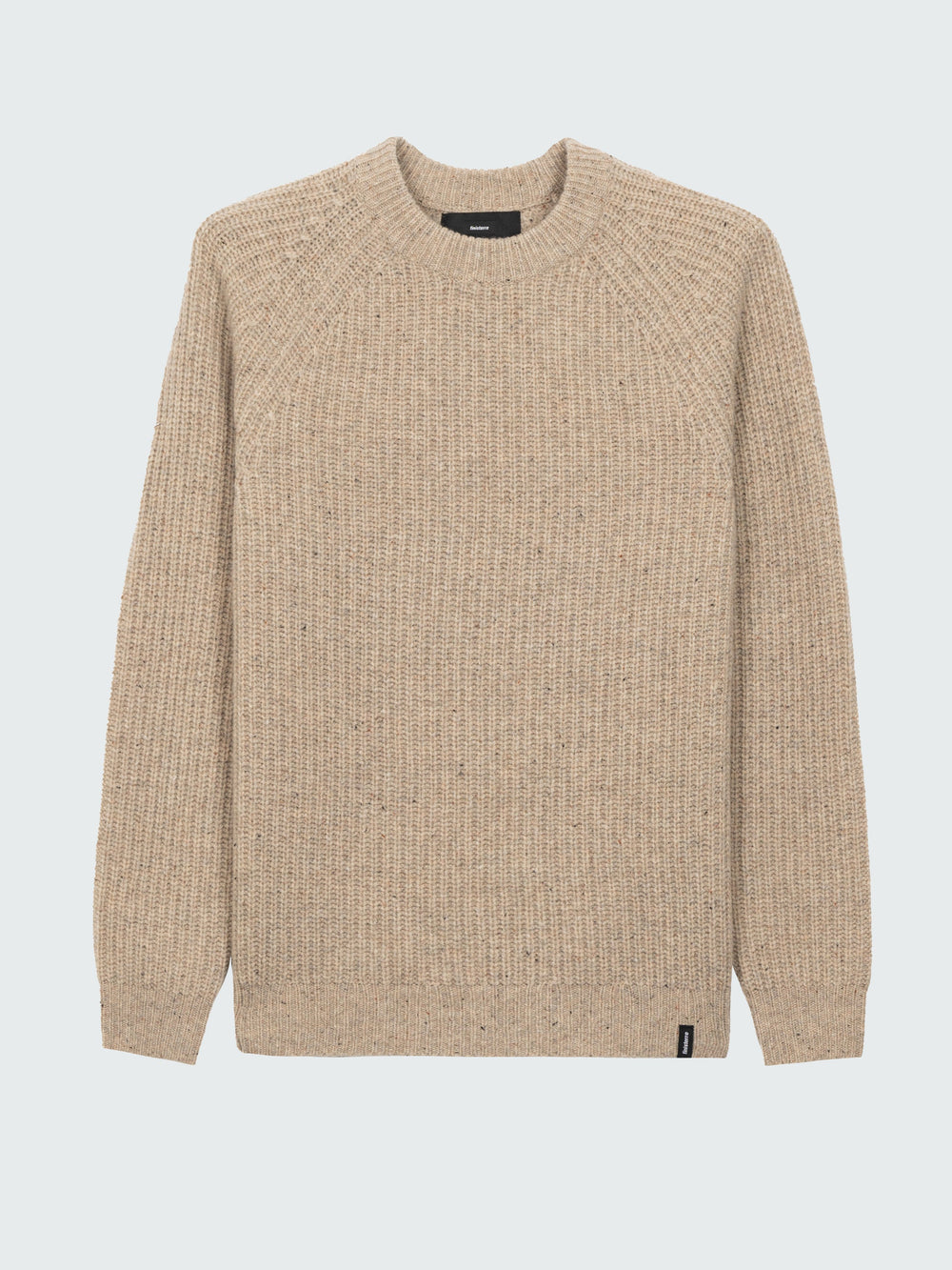 Men Wool Knit Jumper in Oatmeal - Mora