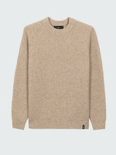 Men Wool Knit Jumper in Oatmeal - Mora