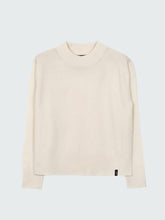 Women Wool Ribbed Knit Jumper in Ecru - Cavan