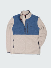 Men Hegen 1/4 Zip Fleece in Coastal Fjord/Oatmeal