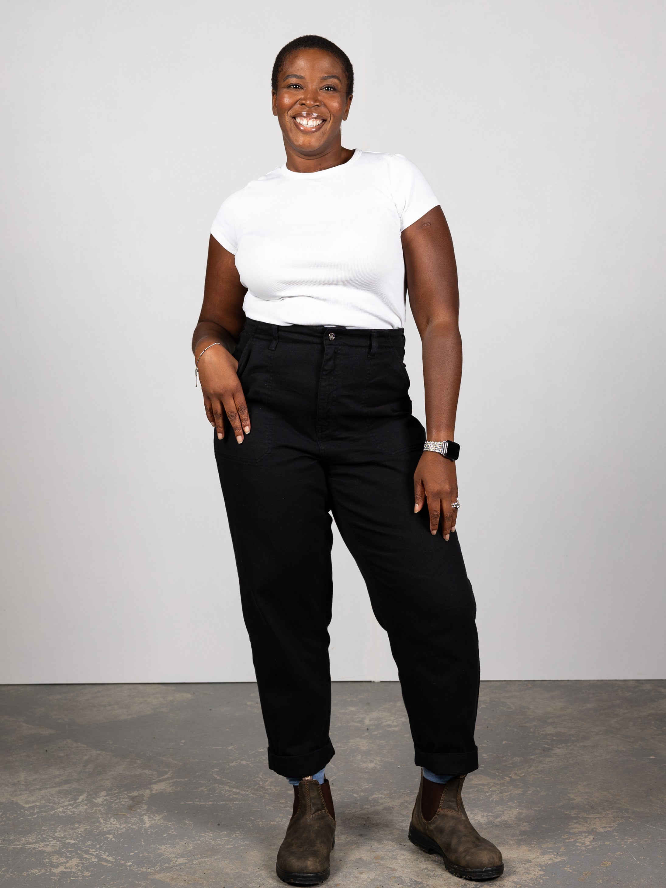 Women Yarrel Canvas Trouser in Black