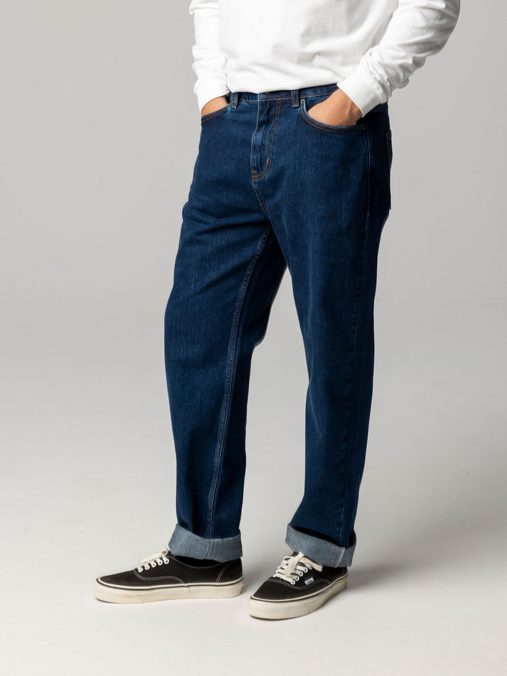 Men Organic Cotton Twill Jean in Dark Indigo - Marin