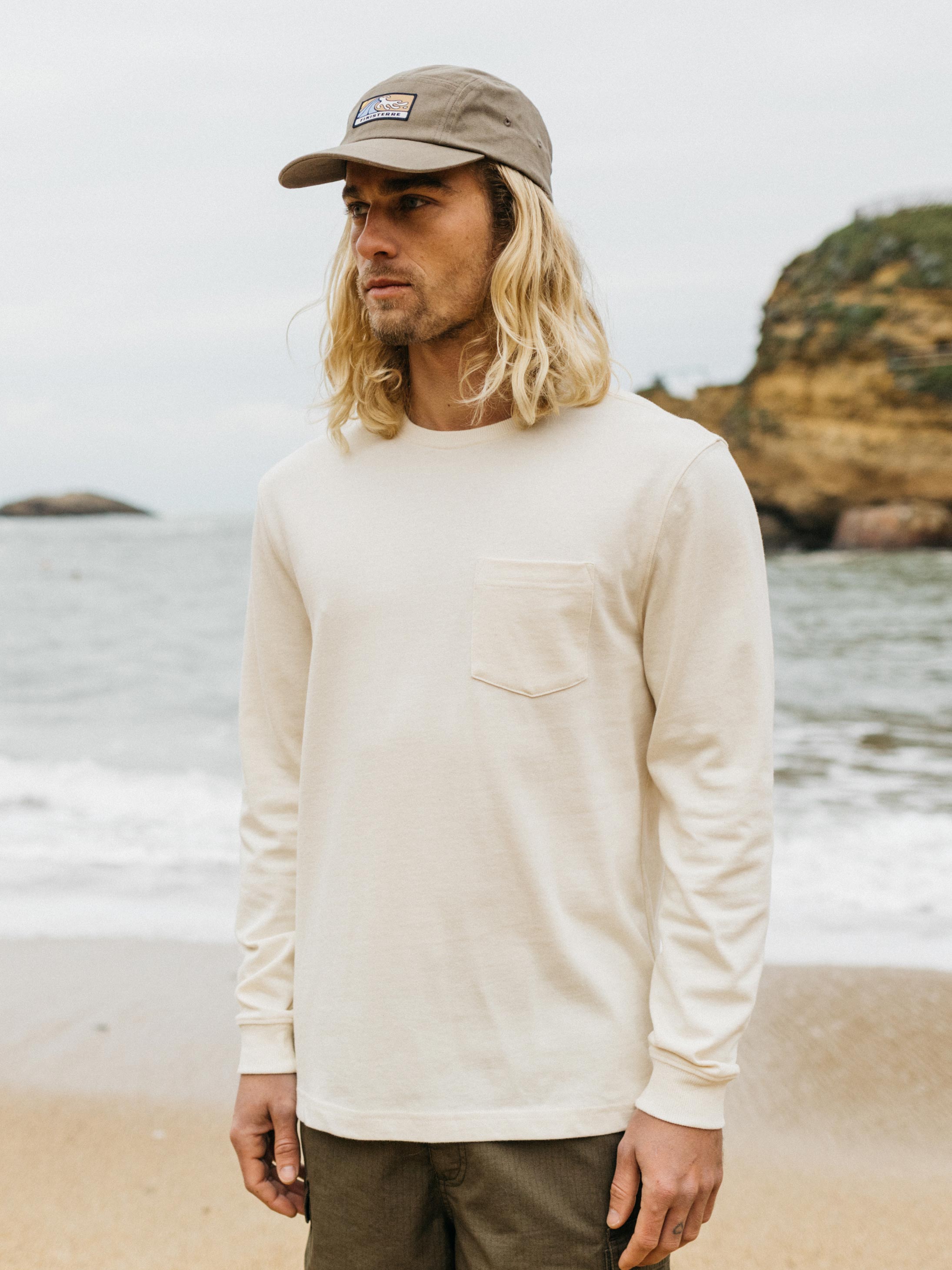 Men Cotton Blend T-Shirt in Ecru - Orca