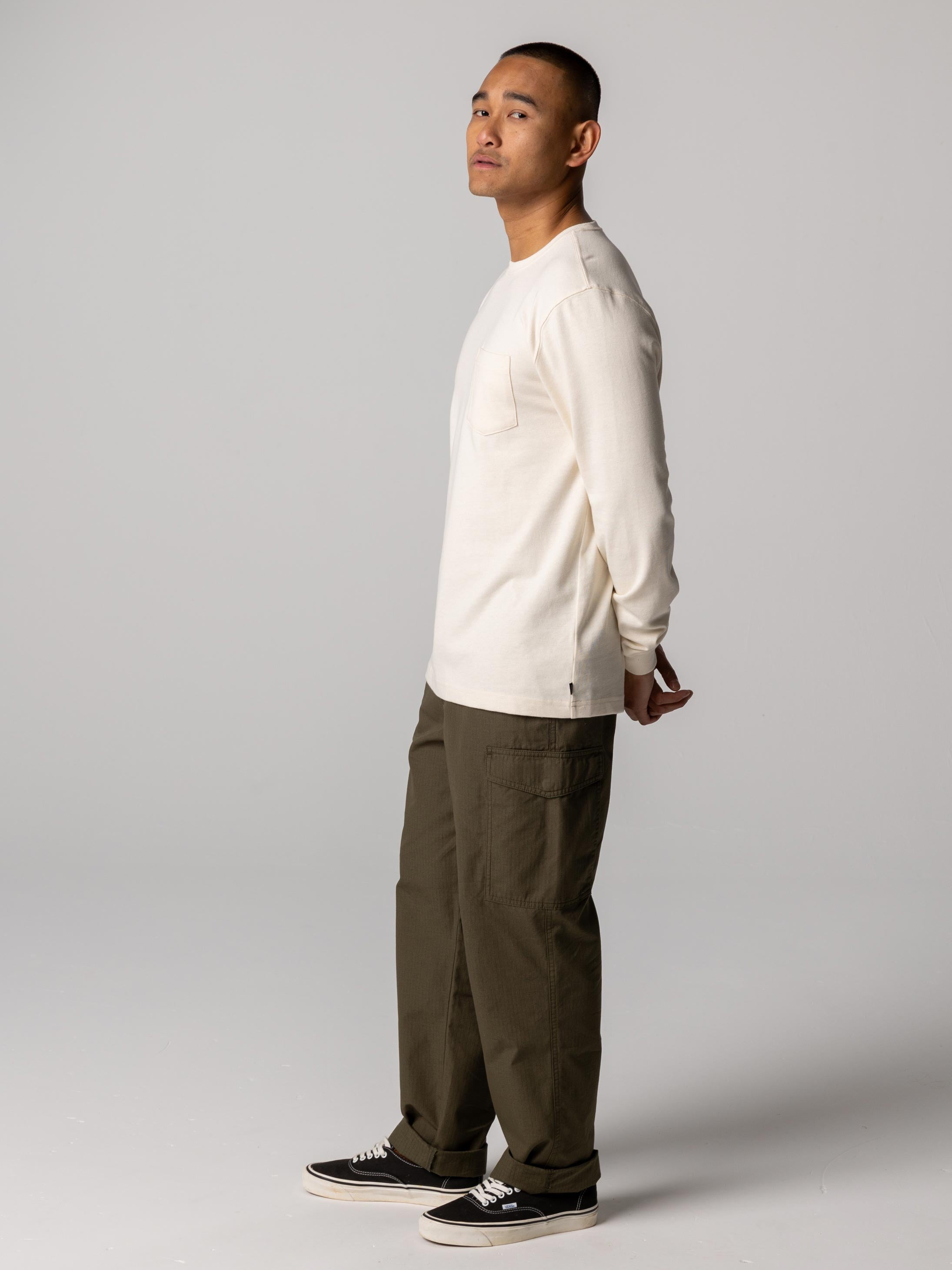 Men Cotton Blend T-Shirt in Ecru - Orca